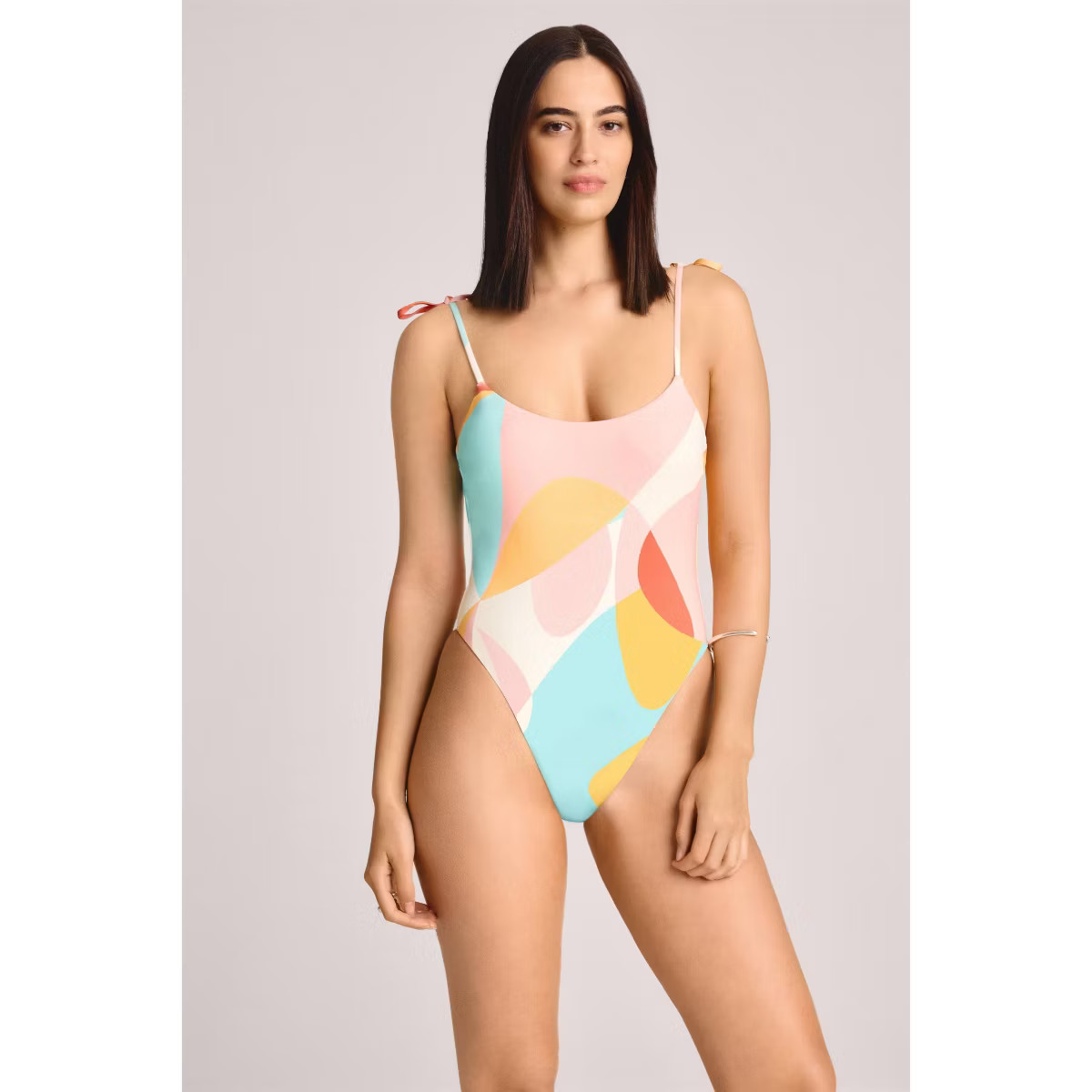 Vitamin A Women's Printed Tie Shoulder Classic Coverage One Piece Swimsuit - Multi | Target