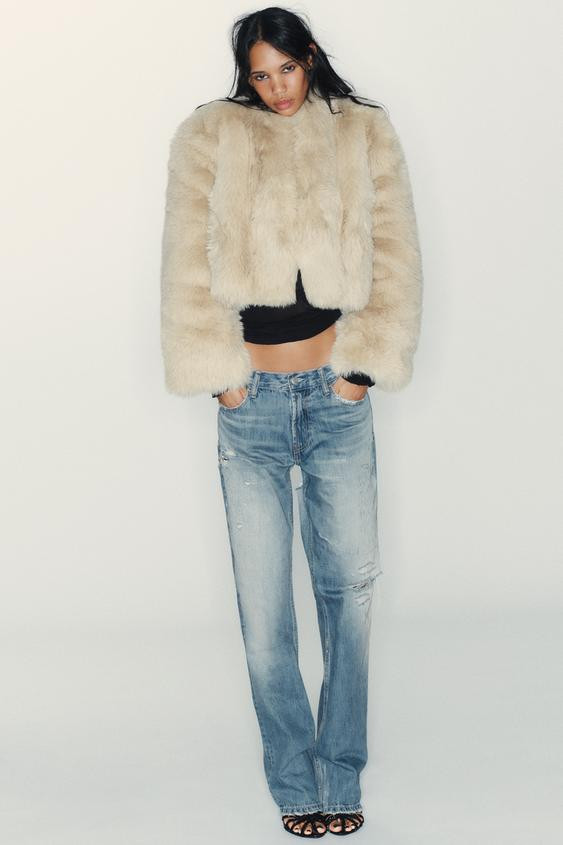 SHORT FAUX FUR COAT | Zara UK
