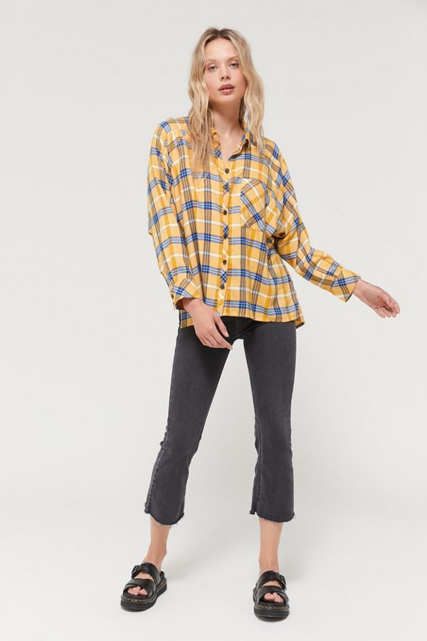 UO Brendan Drapey Flannel Button-Down Shirt | Urban Outfitters (US and RoW)