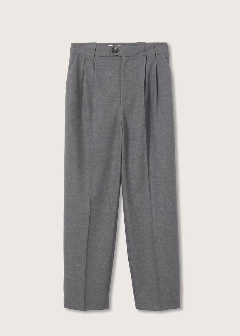 Pleat straight trousers -  Women | Mango USA | MANGO (US)