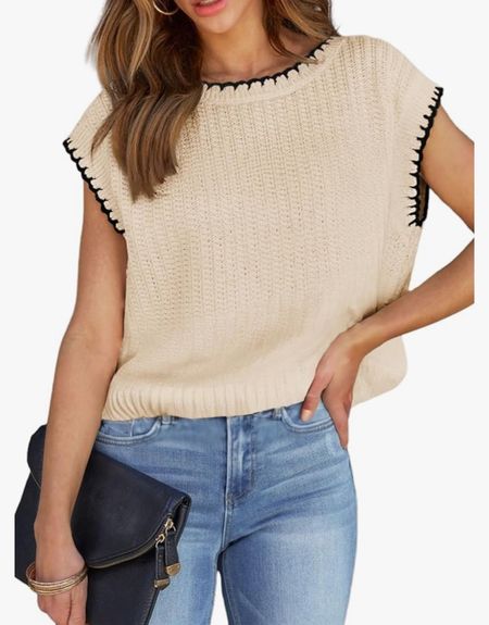 Cap sleeve summer sweater tank top

Cute shirt for so many occasions 

#LTKworkwear #LTKover40 #LTKfindsunder50