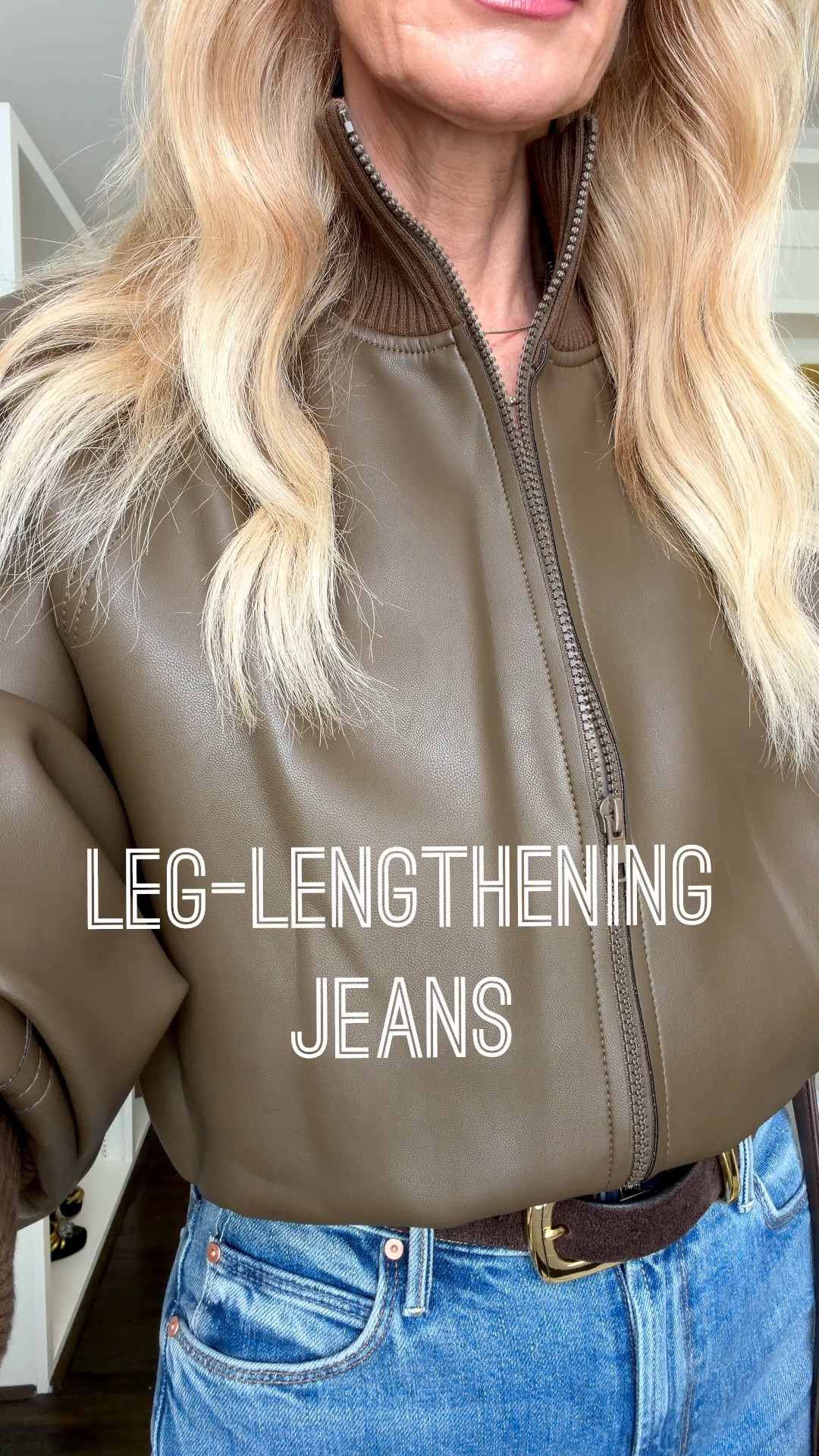 Legs for days? These are the jeans.

If you’re on the hunt for the most universally flattering denim silhouette, stop scrolling — high-waisted flares are it. Here’s why these Mother jeans earned a permanent spot in my closet:

	1.	The rise hits right at the natural waist, which instantly elongates your whole lower body
	2.	The flare balances proportions no matter your height or shape
	3.	They look just as good from the back as the front (rare for denim)
	4.	Comfortable enough to wear all day, not just for photos

I paired them with this taupe leather bomber for an elevated-but-easy fall look. The color is the real star — soft, wearable, not too warm or too cool.

#LTKgrwm #LTKOver40 #LTKSeasonal