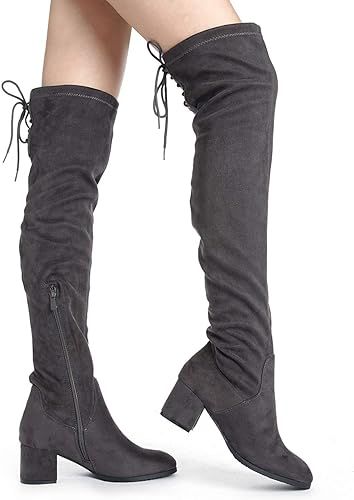DREAM PAIRS Women's Laurence Over The Knee Thigh High Chunky Heel Boots | Amazon (CA)