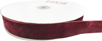 QIANF Vintage Burgundy Velvet Ribbon, 1 Inch X 25Yd | Amazon (US)