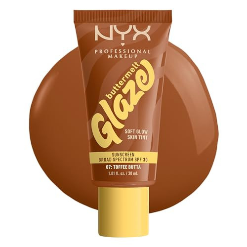 NYX PROFESSIONAL MAKEUP Buttermelt Glaze Soft Glow Skin Tint + SPF 30, Up To 12HR Wear, 07 Toffee Butta | Amazon (US)