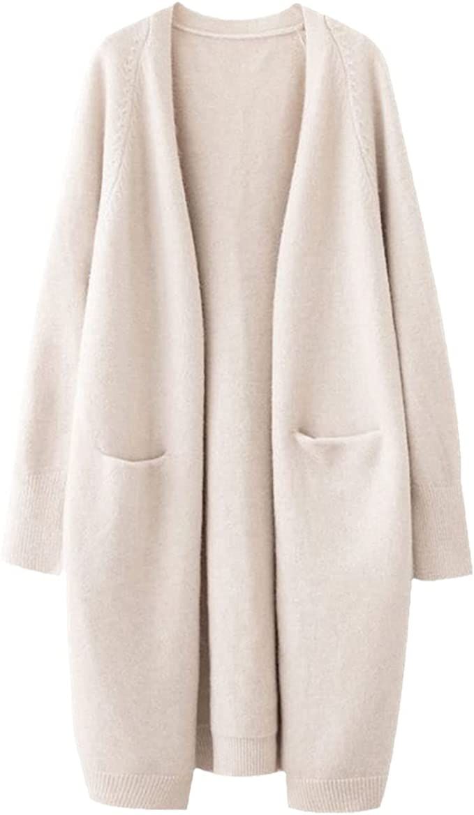 Lazy V-Neck Oversize Long Sweater Cardigans Jacket Coat Women Outwear | Amazon (CA)