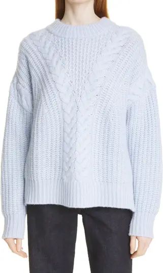 V-Cable Cashmere Crewneck Sweater | Nordstrom