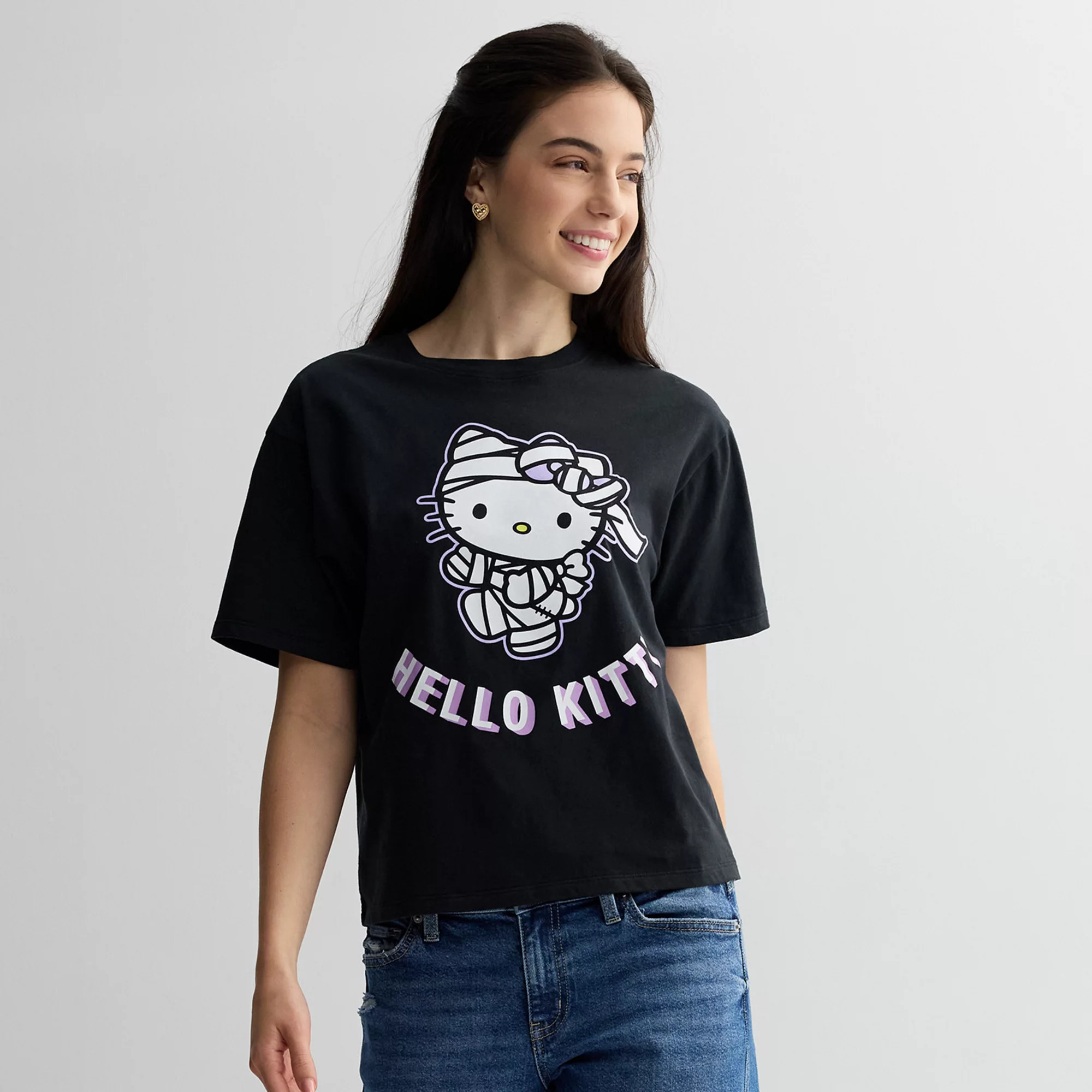 Juniors' Hello Kitty Halloween Mummy Skimmer Graphic Tee | Kohl's