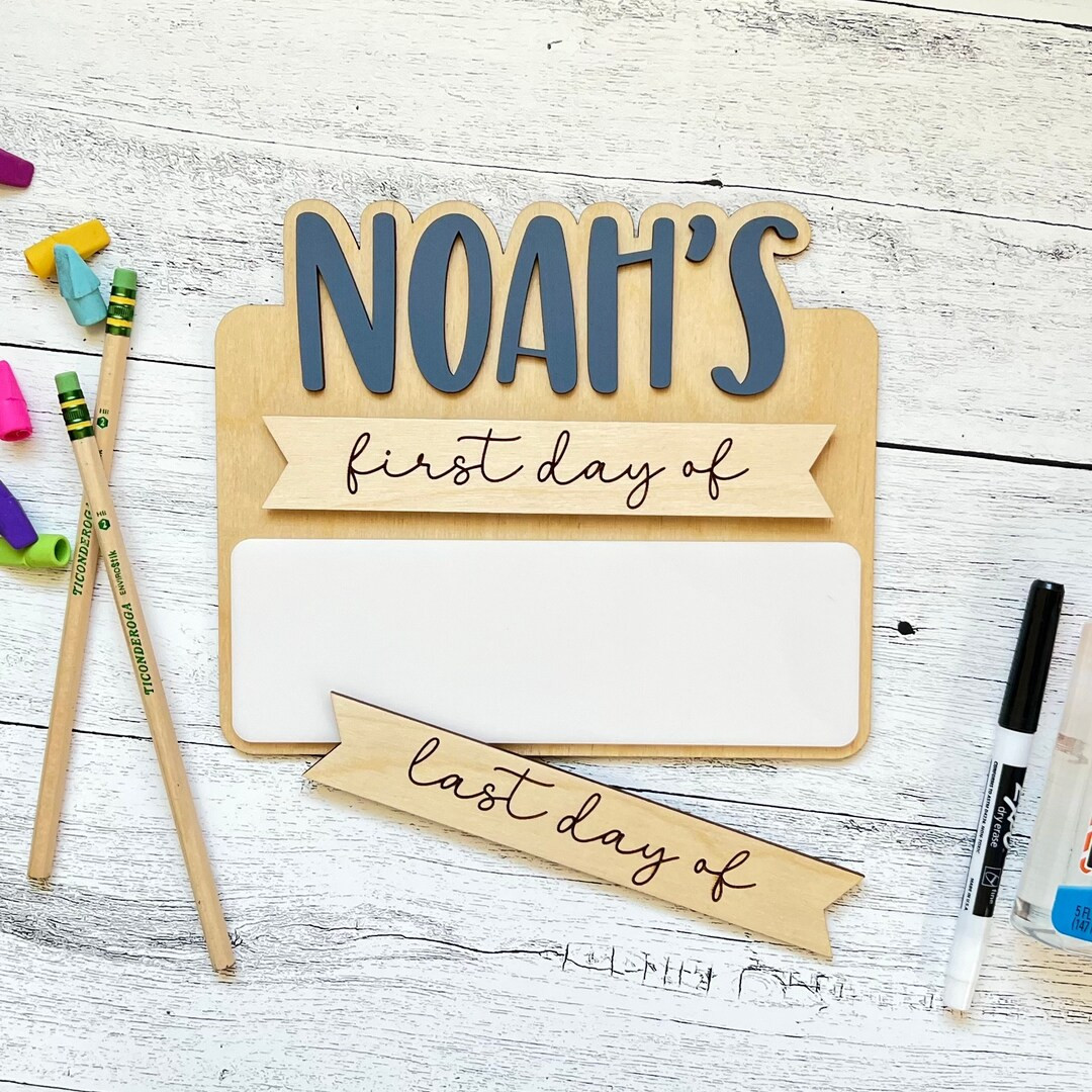 Personalized First Last Day Of School School Photo Prop Sign // Dry Erase Reusable First Last Day... | Etsy (US)