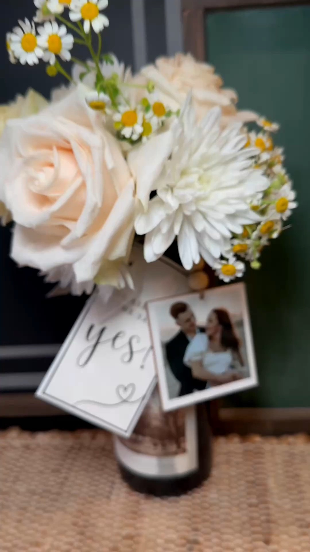 DIY Engagement Gift! Use wine, cider or champagne! Tie the floral foam on & add your floral stems. I linked the gift tag & tagged the person on Insta who made the ornament. A thoughtful DIY gift💍🥂💐🤍

#LTKstorytime #LTKSeasonal #LTKWedding