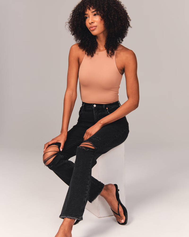 Ultra High Rise Ankle Straight Jeans | Abercrombie & Fitch (US)