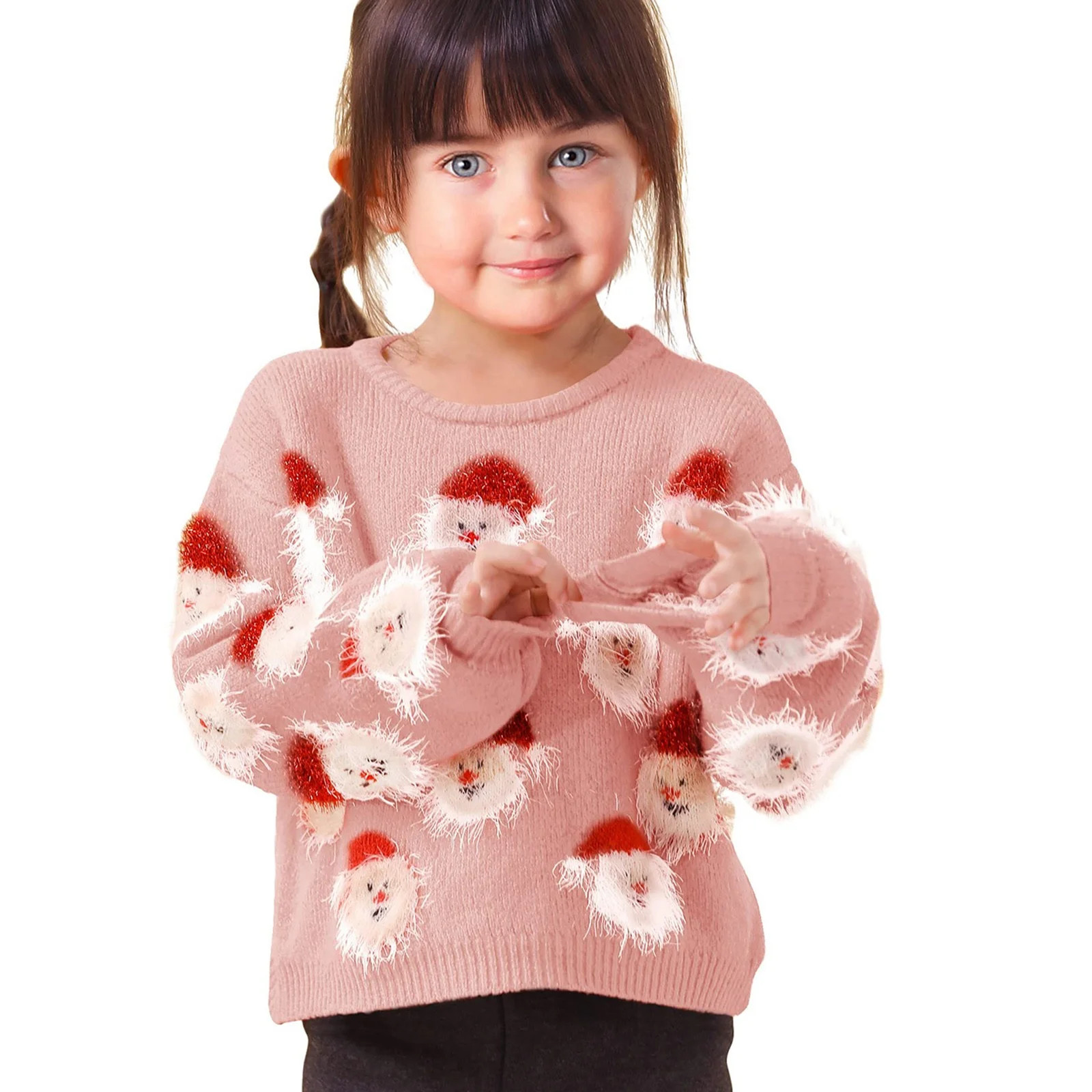 Baby Sweatshirt Girl Christmas Sweater Santa Funny Xmas Holiday Party Knitted Pullover Toddler Sw... | Walmart (US)