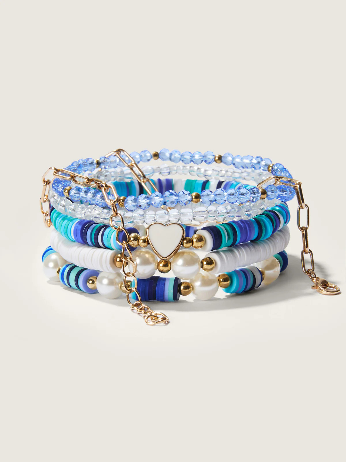 Mixed Beaded Stackable Bracelet Set | Bloomchic