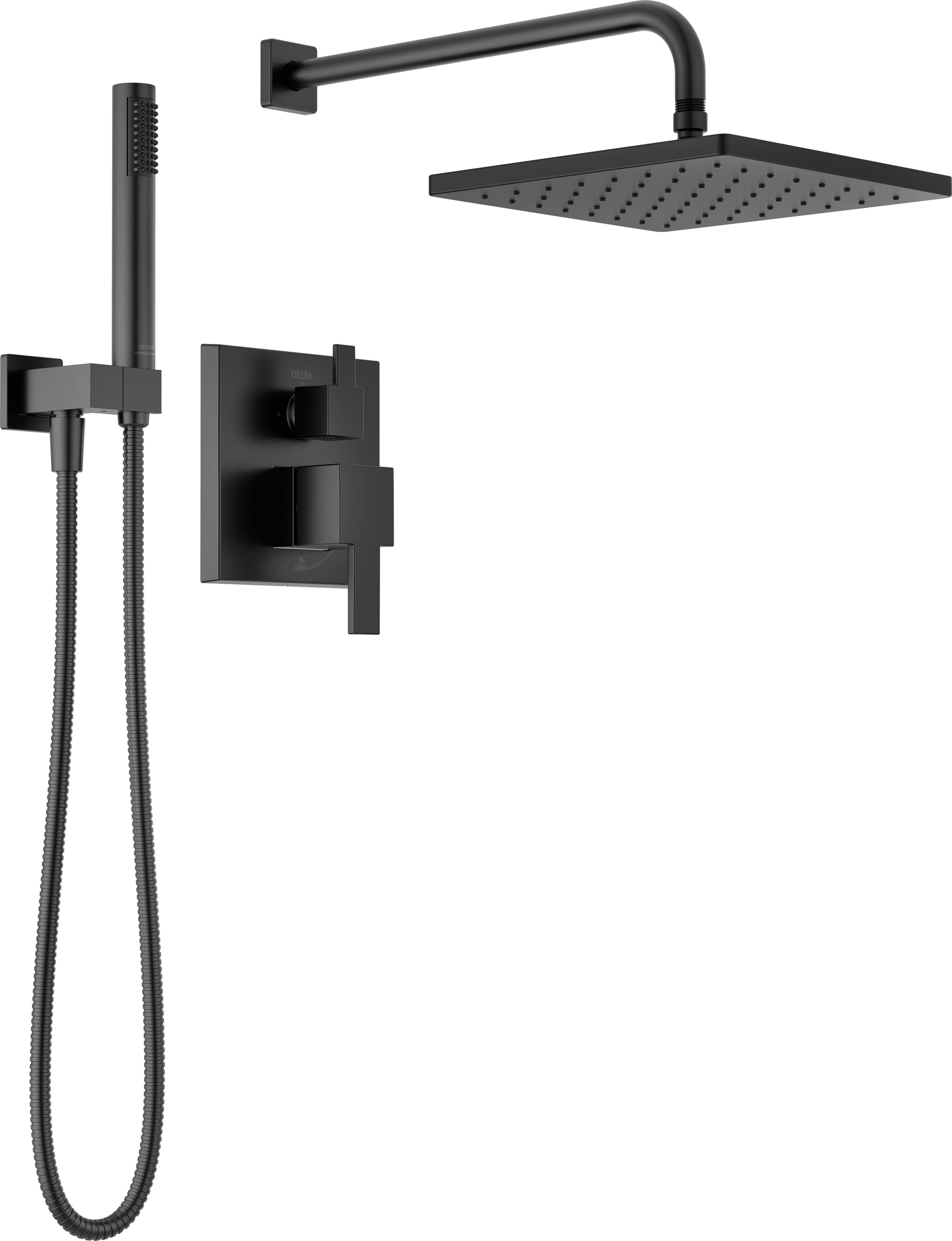 Modern Raincan Square Shower System, Rain Shower Head with Handheld Spray, Shower Faucet Set 3427... | Wayfair North America