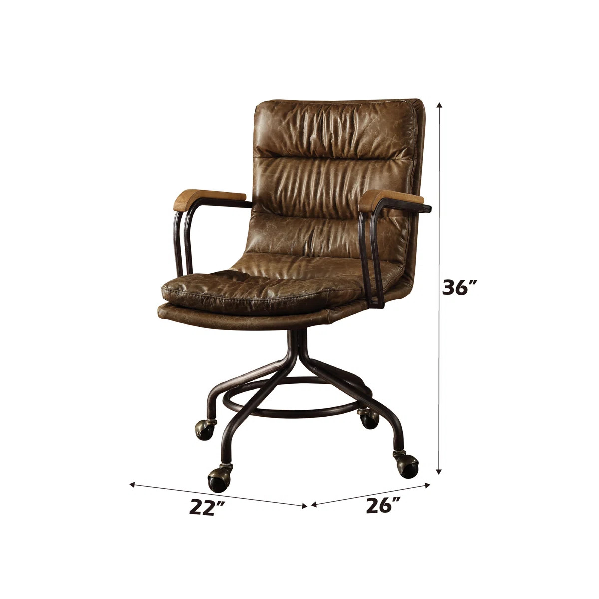 Will Swivel Leather Rolling Executive Office Chair | Wayfair North America