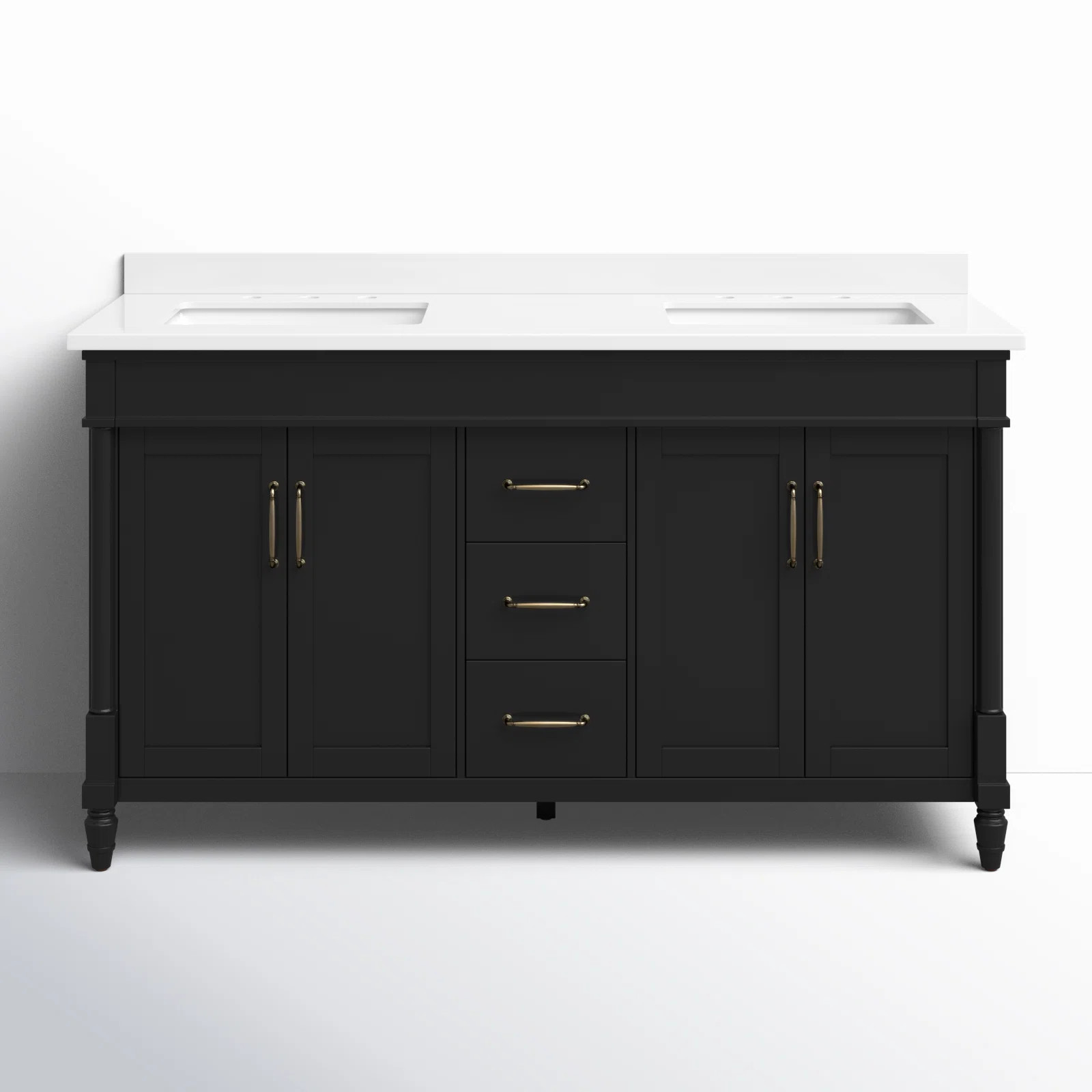 Birch Lane™ Burdick 60'' Double Bathroom Vanity with Engineered Marble Top & Reviews | Wayfair | Wayfair North America