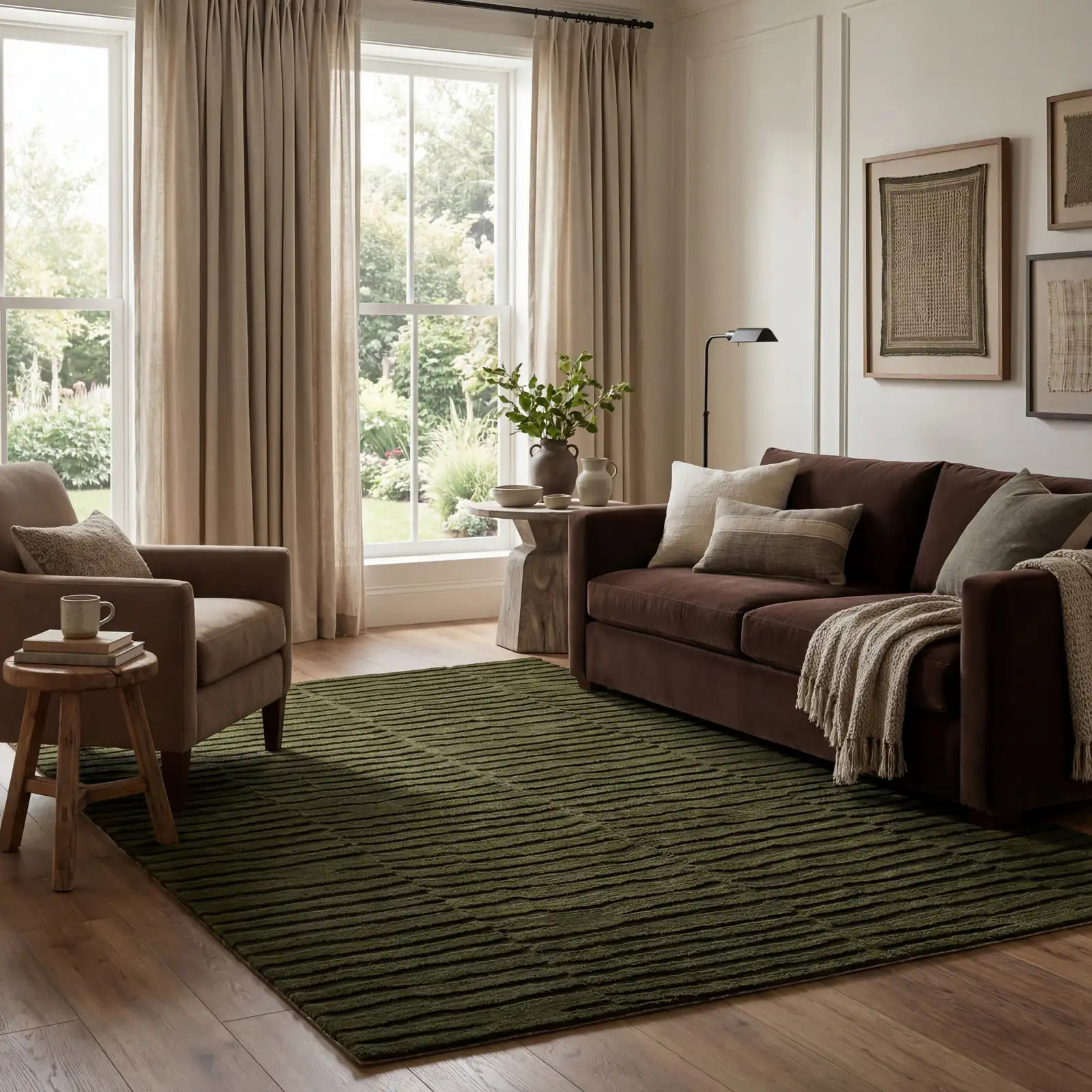 Elisk Solid Cloud Washable Rug | Green | Rugs USA