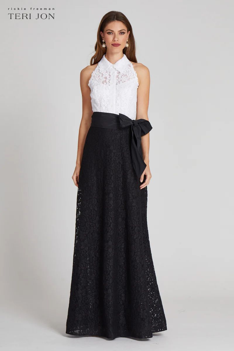 Lace Halter Shirt Waist Gown | TERIJON