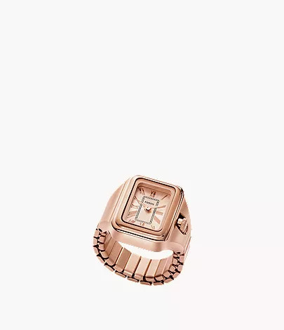 Raquel Watch Ring Two-Hand Rose Gold-Tone Stainless Steel | Fossil (US)