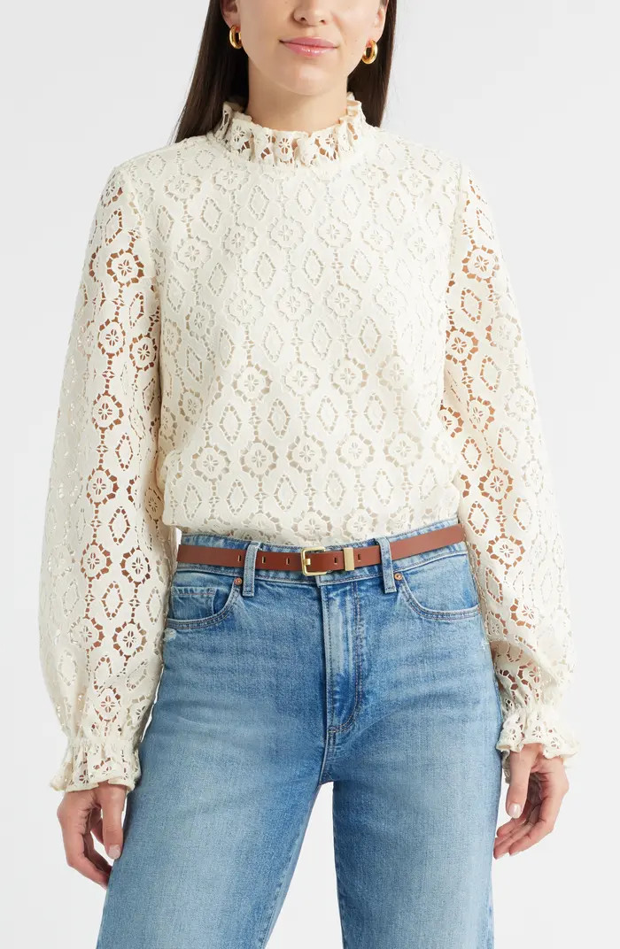 Caslon® Ruffle Lace Top | Nordstrom | Nordstrom