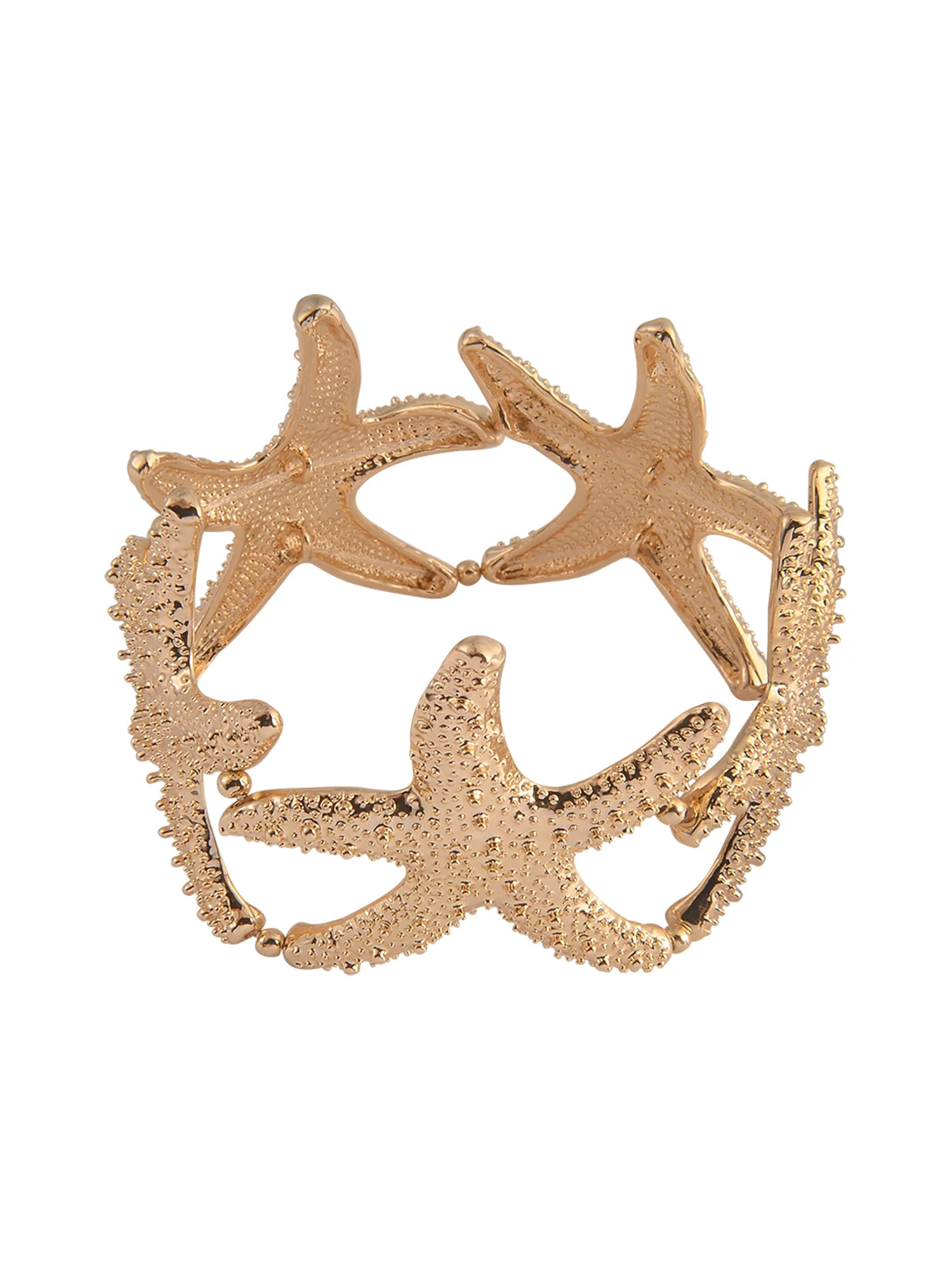Time and Tru Adult Female Gold-Tone Metal Textured Starfish Stretch Bracelet - Walmart.com | Walmart (US)