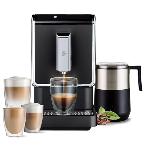 Tchibo Automatic Espresso & Coffee Machine with Induction Milk Frother for Rich, Creamy Froth, Built-in Grinder, No Coffee Pods Needed, Black | Amazon (US)