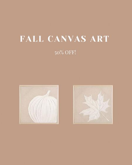 Fall Wall Decor on sale this weekend for 50% off! #pumpkinart #leafart #falldecor #walldecor #canvasprint 

#LTKfindsunder50 #LTKhome #LTKsalealert