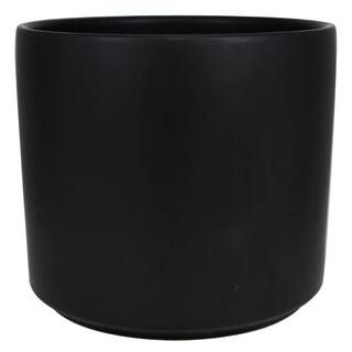 Trendspot 12 in. Black Ceramic Cylinder Planter-ECR11502N-12H - The Home Depot | The Home Depot