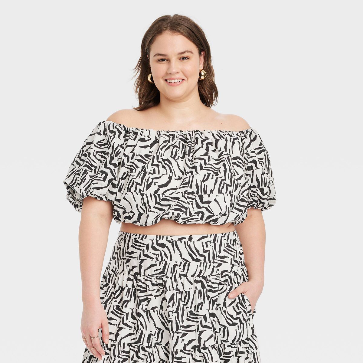 Women's Balloon Off the Shoulder Blouse - A New Day™ | Target