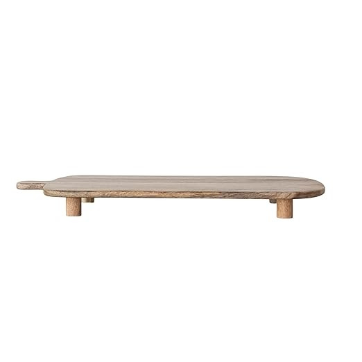 Creative Co-Op Mango Wood Footed Cheese/Serving Board with Handle, Natural Finish | Amazon (US)