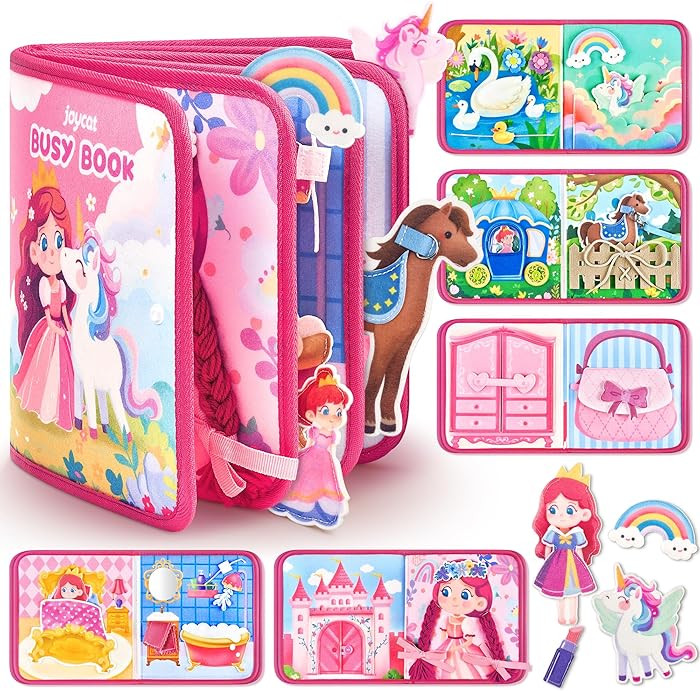 JoyCat Travel Toys for Toddlers 1-3, Princess Busy Book – Busy Book for 1 Year Old, Dress-Up, U... | Amazon (US)