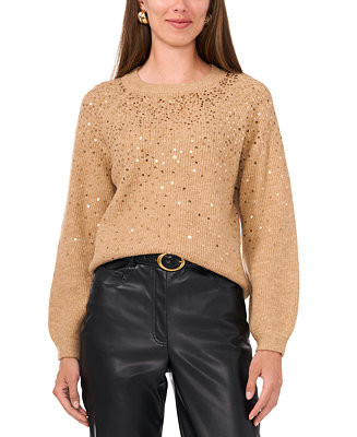 Vince Camuto Women's Sequined Raglan-Sleeve Sweater - Macy's | Macy's