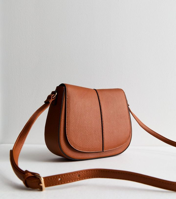 Tan Leather-Look Saddle Cross Body Bag | New Look | New Look (UK)