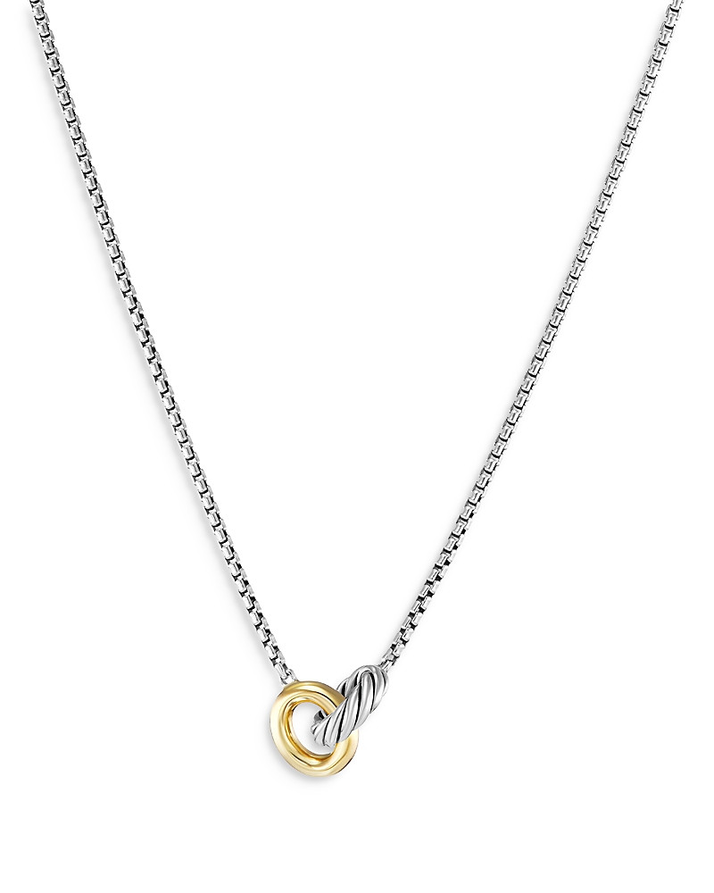 David Yurman Petite Cable Linked Necklace in Sterling Silver with 14K Yellow Gold, 15-17 | Bloomingdale's (US)