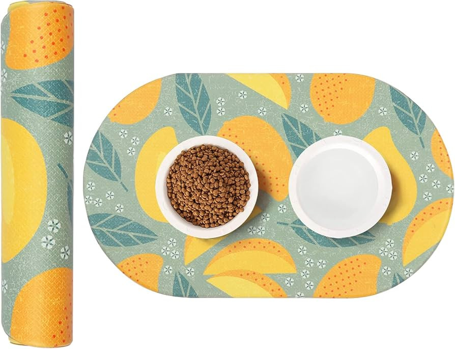 HACHIKITTY Cat Food Mat for Pet Bowls Dispenser, 25"x 14" Cute Dog Food Mat for Floor Waterproof,... | Amazon (US)