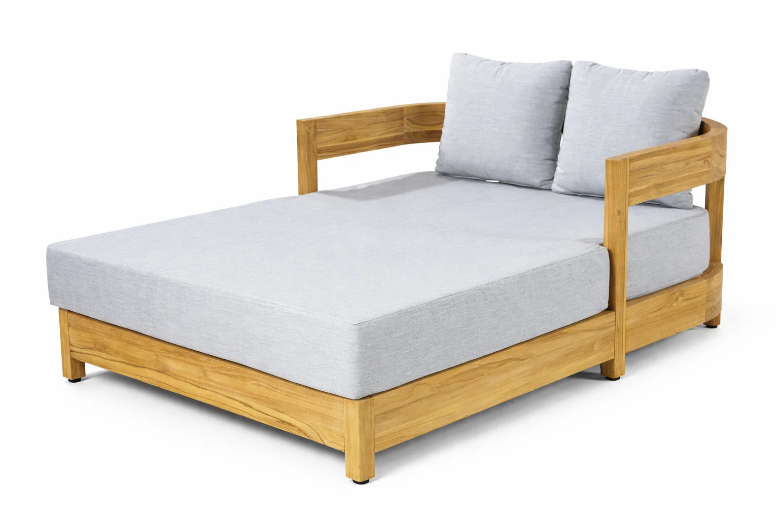 Everlee Solid Teak Outdoor Double Daybed With Sunbrella Cushions | Joss & Main