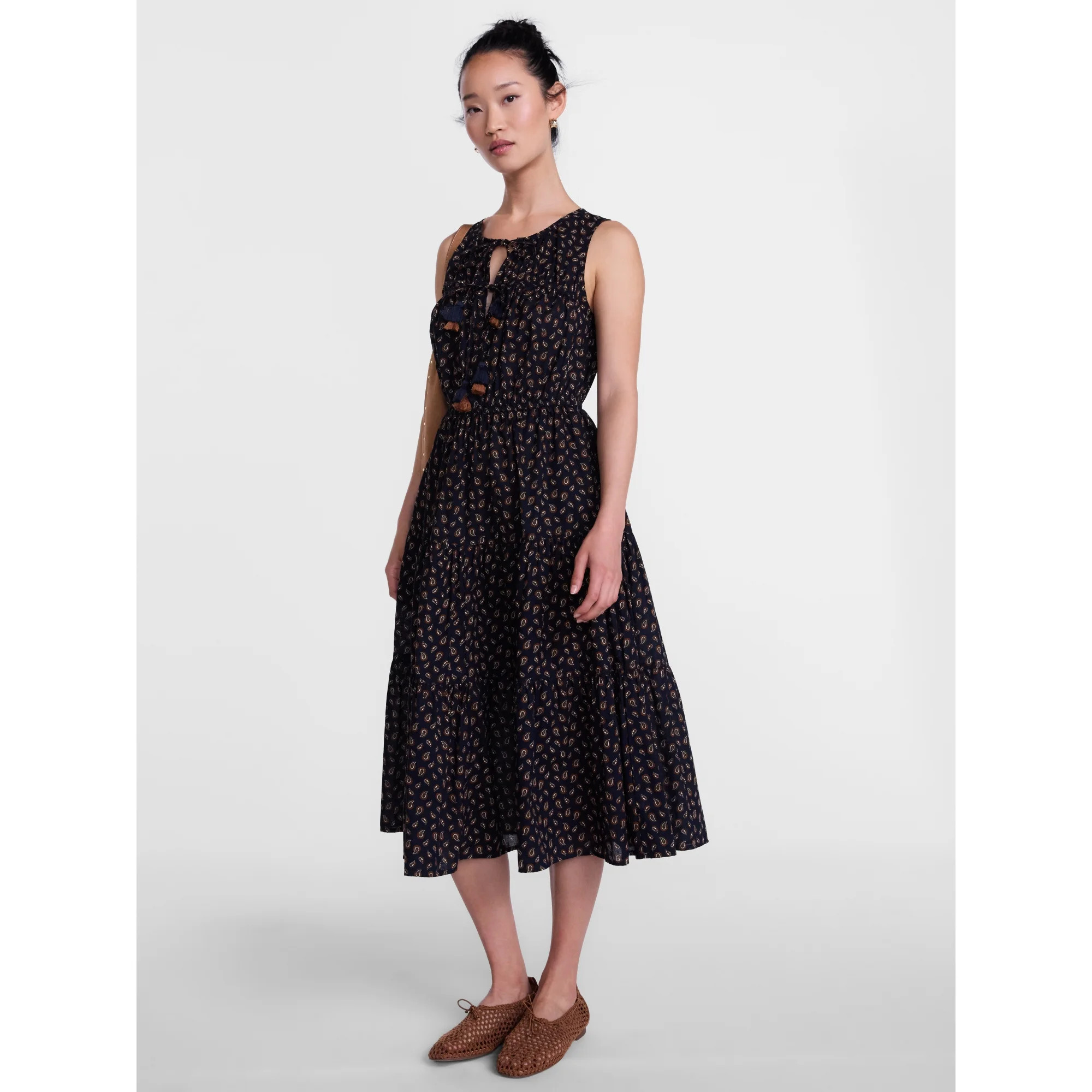 Scenario Women s and Women s Plus Sleeveless Tie Neck Tiered Midi Dress  Sizes XS-4X | Walmart (US)