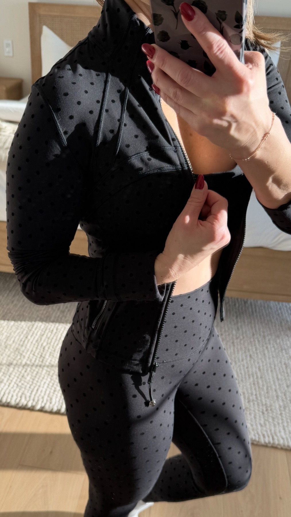 Polka-dot Lululemon set I’m obsessed with 🖤 flattering, supportive, and comfy for workouts or everyday wear.
Wearing: 25” leggings (size 0), sports bra (XS), cropped jacket (size 4)

#gymoutfit #athleisurewear #lululemonalign #highriseleggings #workoutwear #petiteactivewear #fitnessoutfit #athleticwear #gymstyle #LTKcanada #LTKfitness

#LTKpetite #LTKfitness #LTKcanada