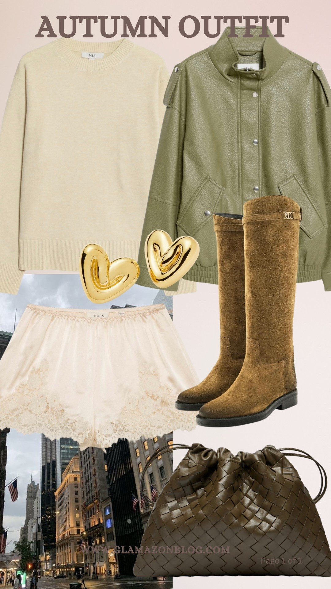 Autumn outfit, silk shorts, green jacket, M&S jacket, bomber jacket, massimo dutti boots, suede boots 

#LTKautumn #LTKeurope #LTKuk