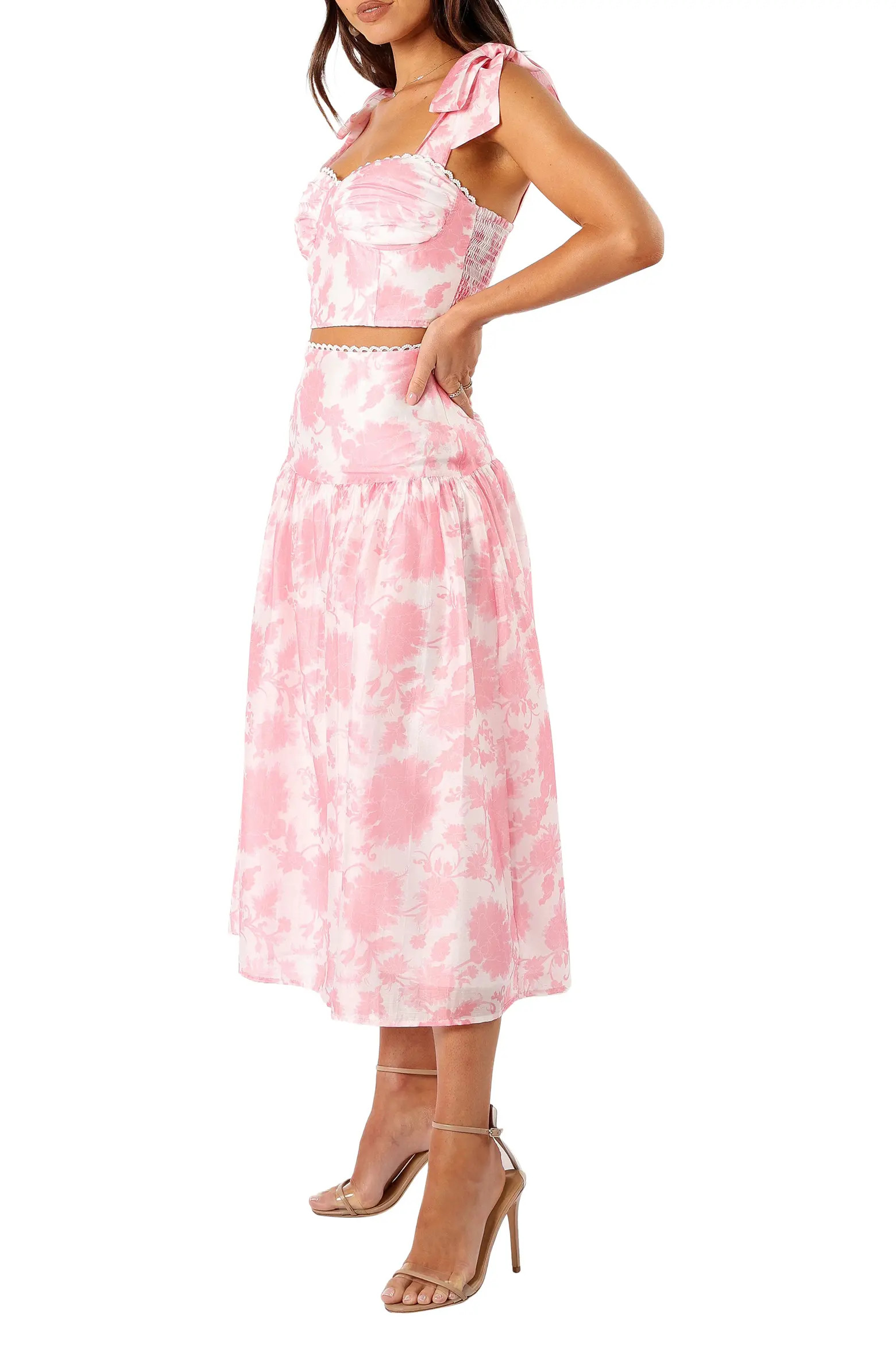Elle Floral Top & Midi Skirt Set (Women) | Nordstrom | Nordstrom