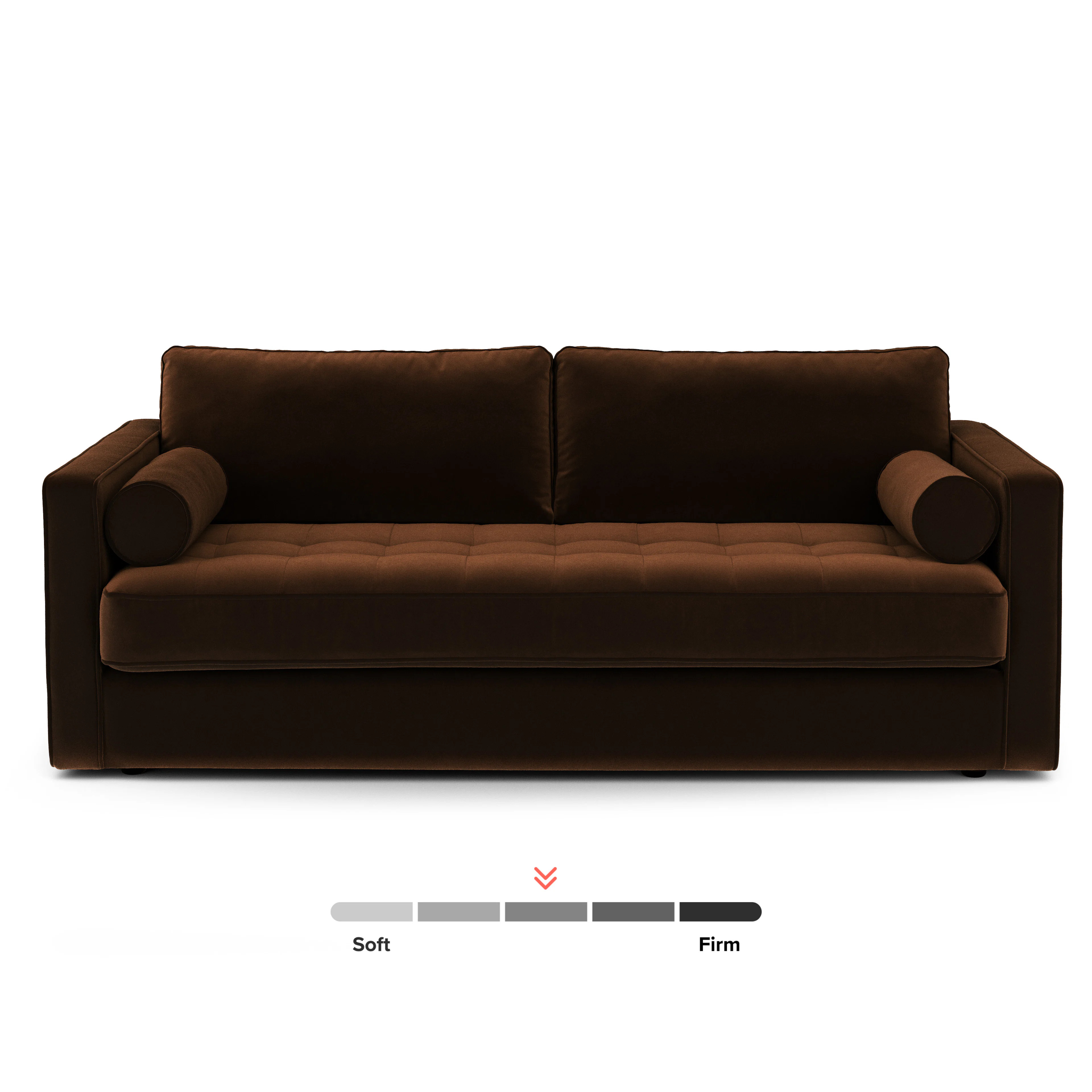 Sven 88" Grounded Tufted Velvet Sofa - Plush Pacific Brown | Article