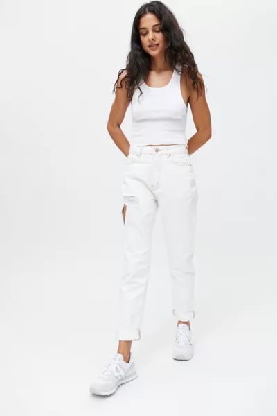 BDG High-Waisted Mom Jean - White Denim | Urban Outfitters (US and RoW)