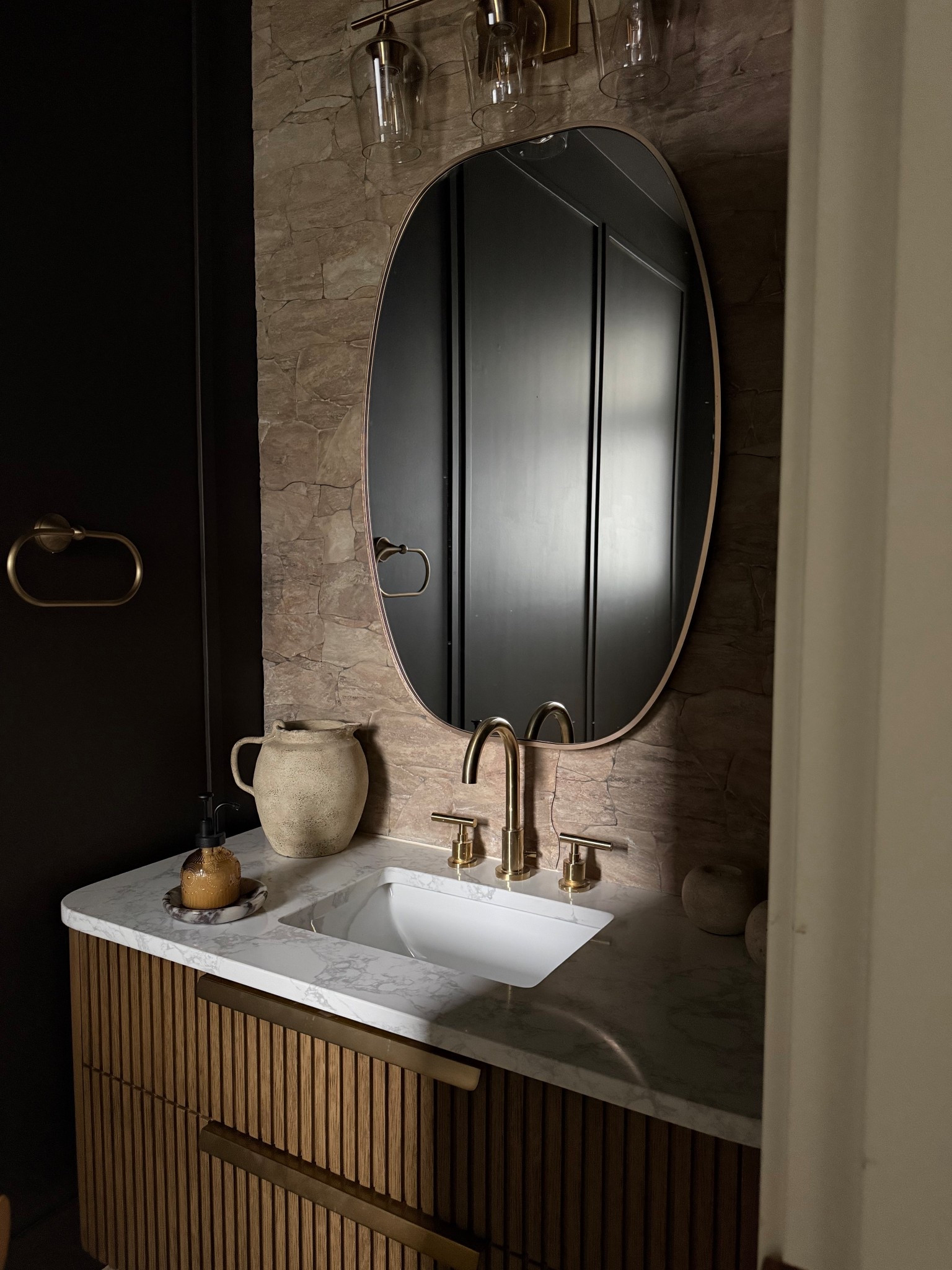 Powder Room upgrade✨
@Wayfair Spring Cyber Week is on now! 
Savings up to 80% and free shipping sitewide✨
I’m so happy with the new look of our powder room! 
#ad #wayfair #wayfairpartner 