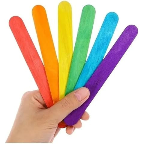 Palitos de Picolé Coloridos para Artesanato - Kit 500 Unidades Ponta Redonda, Cores Sortidas Vib... | Amazon (BR)