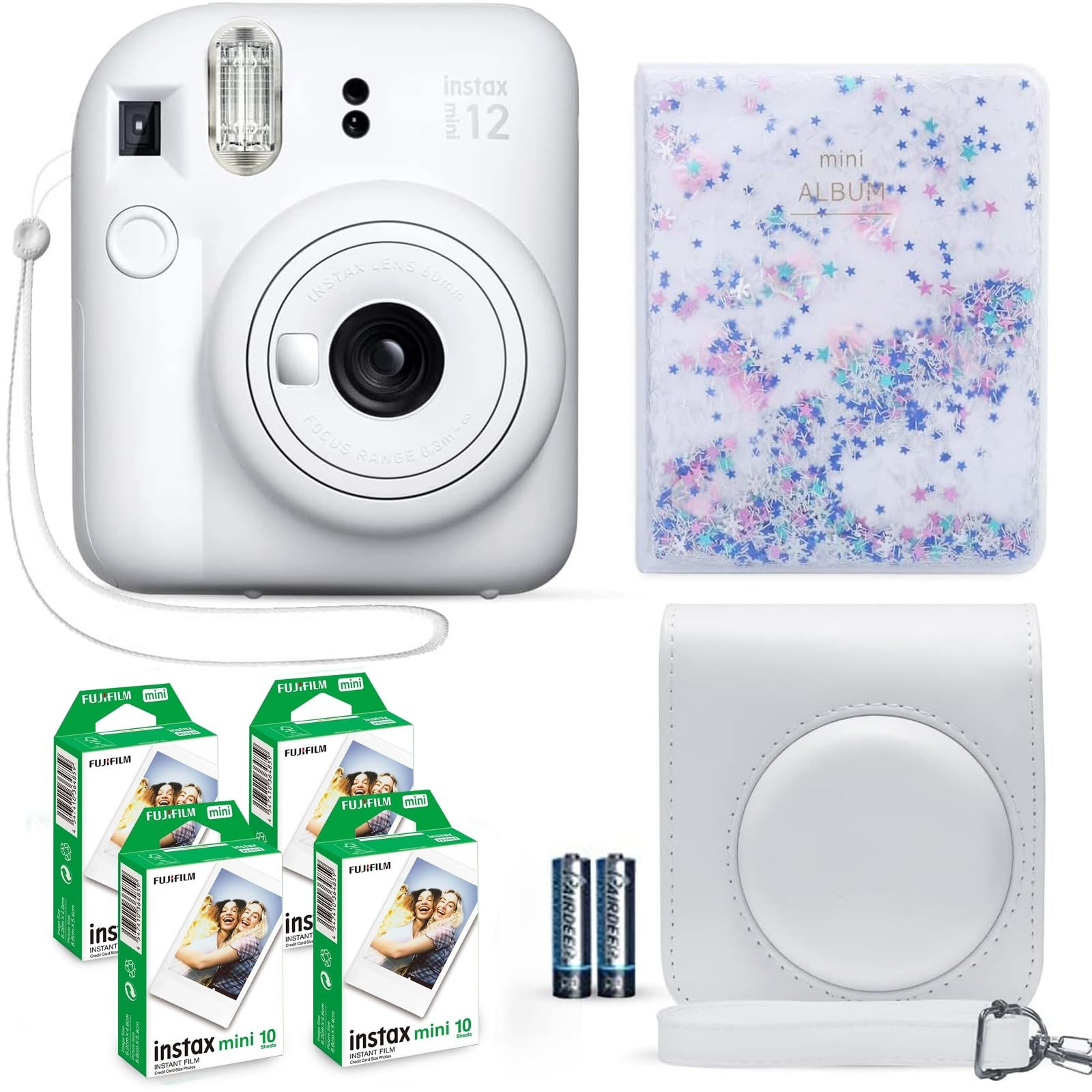 Fujifilm Instax Mini 12 Instant Camera Clay White + Fuji Film Value Pack (40 Sheets) + Shutter Ac... | Amazon (US)