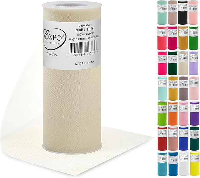 Expo International Decorative Matte Tulle, Lightweight Polyester Tulle Fabric for Tutus, Costumes... | Amazon (US)