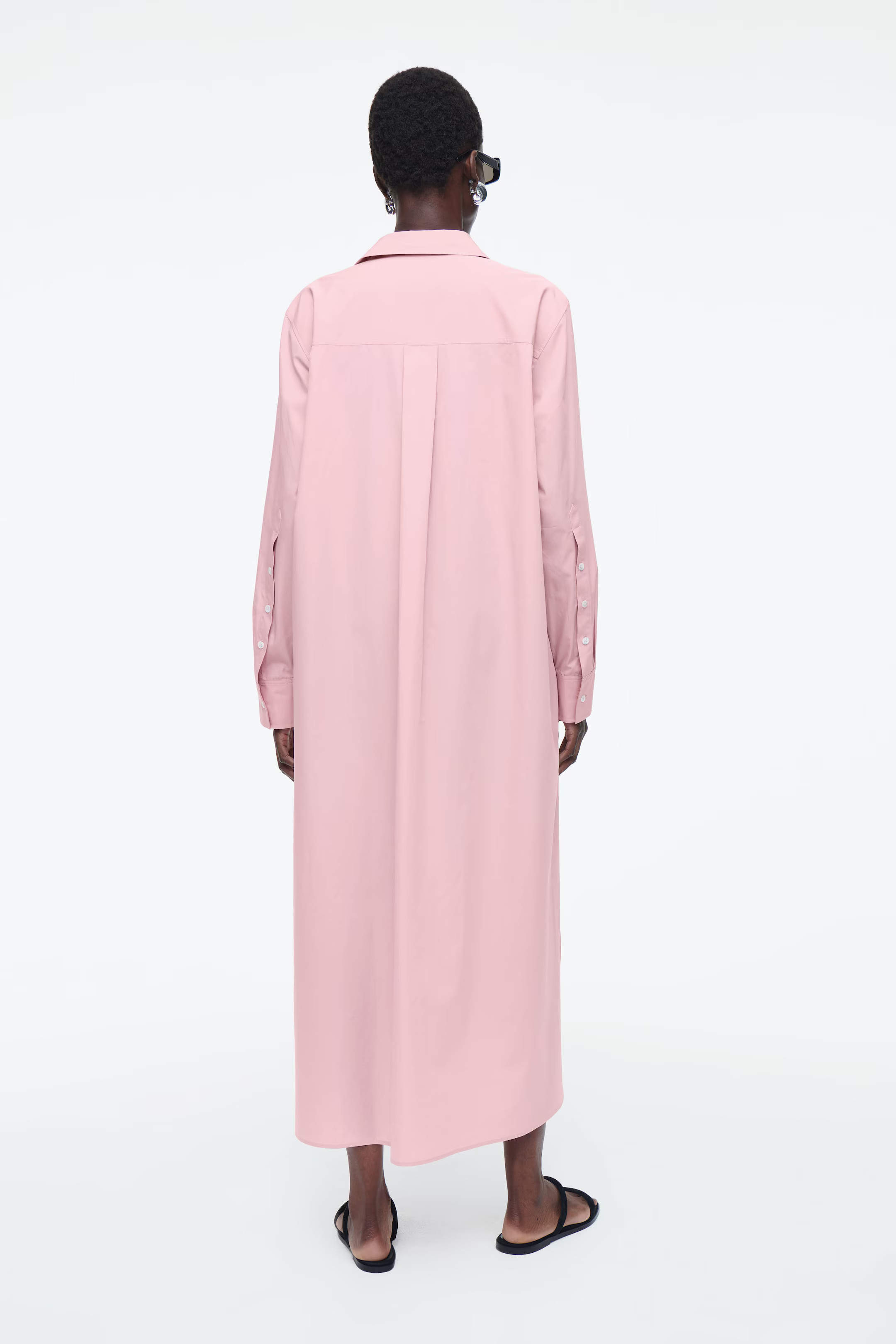 COLLARED MIDI SHIRT DRESS - PINK | COS (AU)