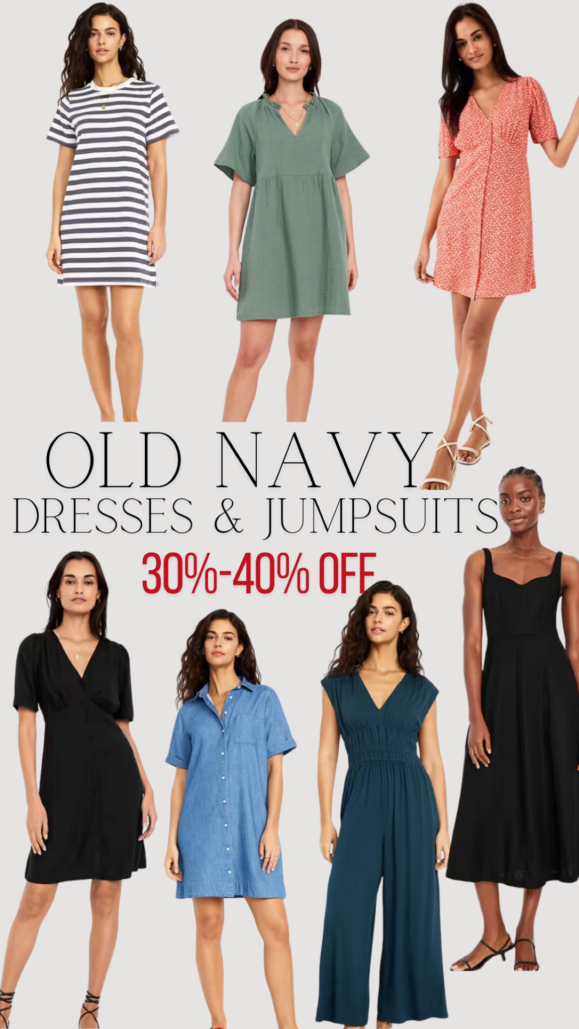Old Navy dress and jumpsuits! 30-40% off! 

#LTKFindsUnder50 #LTKSaleAlert #LTKStyleTip