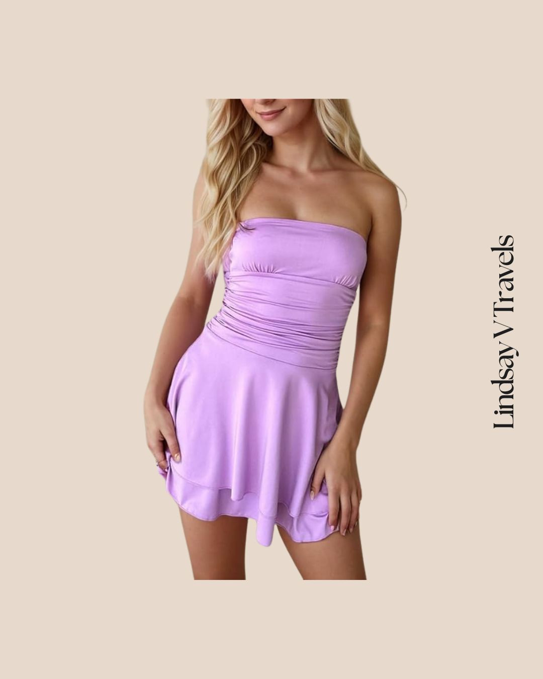 Main character energy! This strapless ruched mini dress is perfect for nights out and summer vacations. Obsessed with the flowy ruffle hem!  

 #LTKSeasonal #LTKFindsUnder100 #LTKStyleTip
