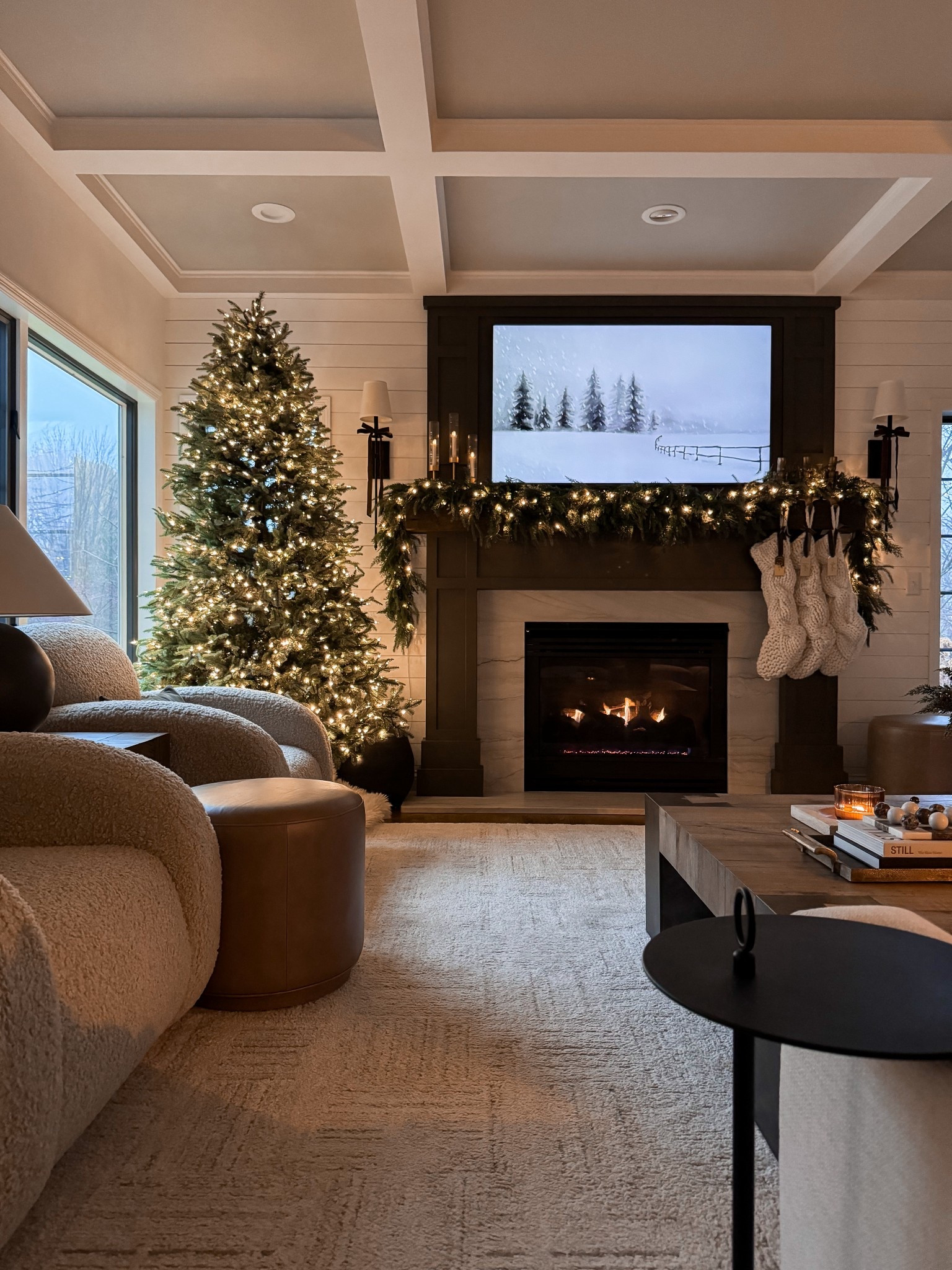 Cozy Christmas living room views ✨ Our tree is the Silverado Slim from Balsam Hill. 

#LTKHoliday #LTKHome #LTKSaleAlert